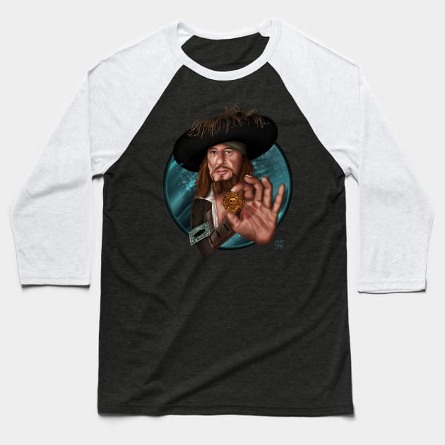 Barbossa Baseball T-Shirt by VixPeculiar